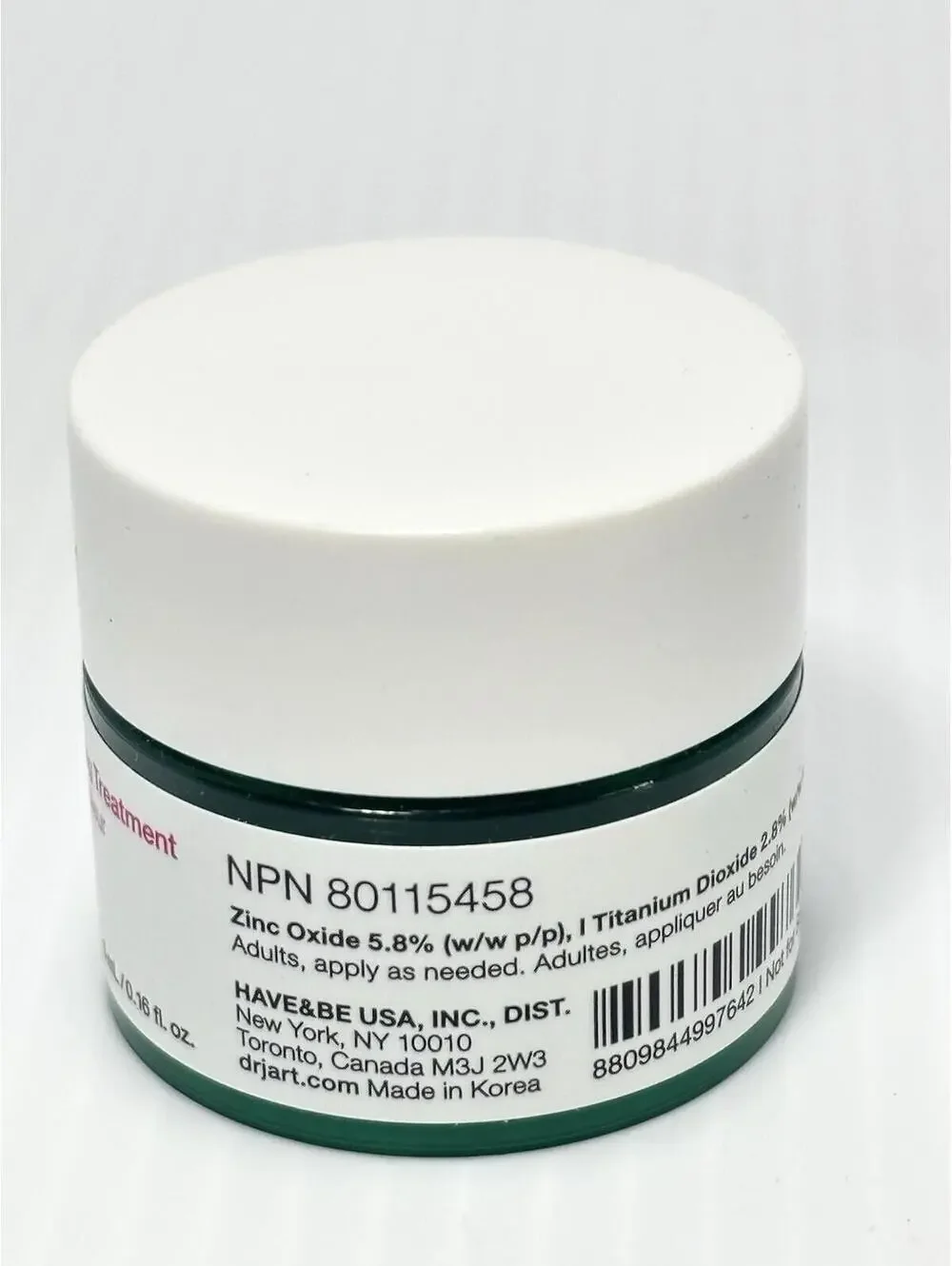 Dr.Jart+ Cicapair Tiger Grass Color Correcting Treatment 5ml Trial Size Cream
